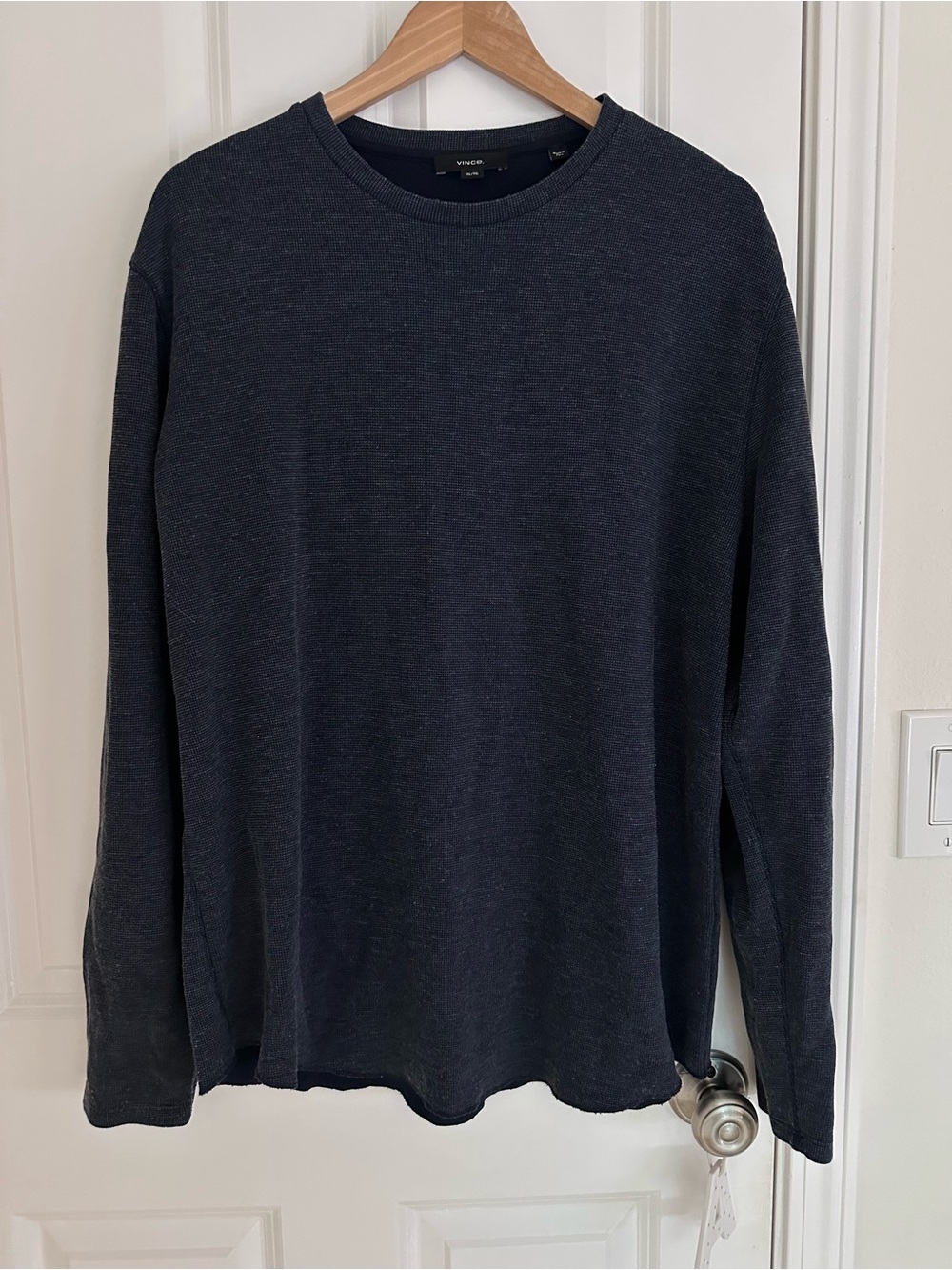 Vince Crewneck Lightweight Cotton Sweater Top, XL